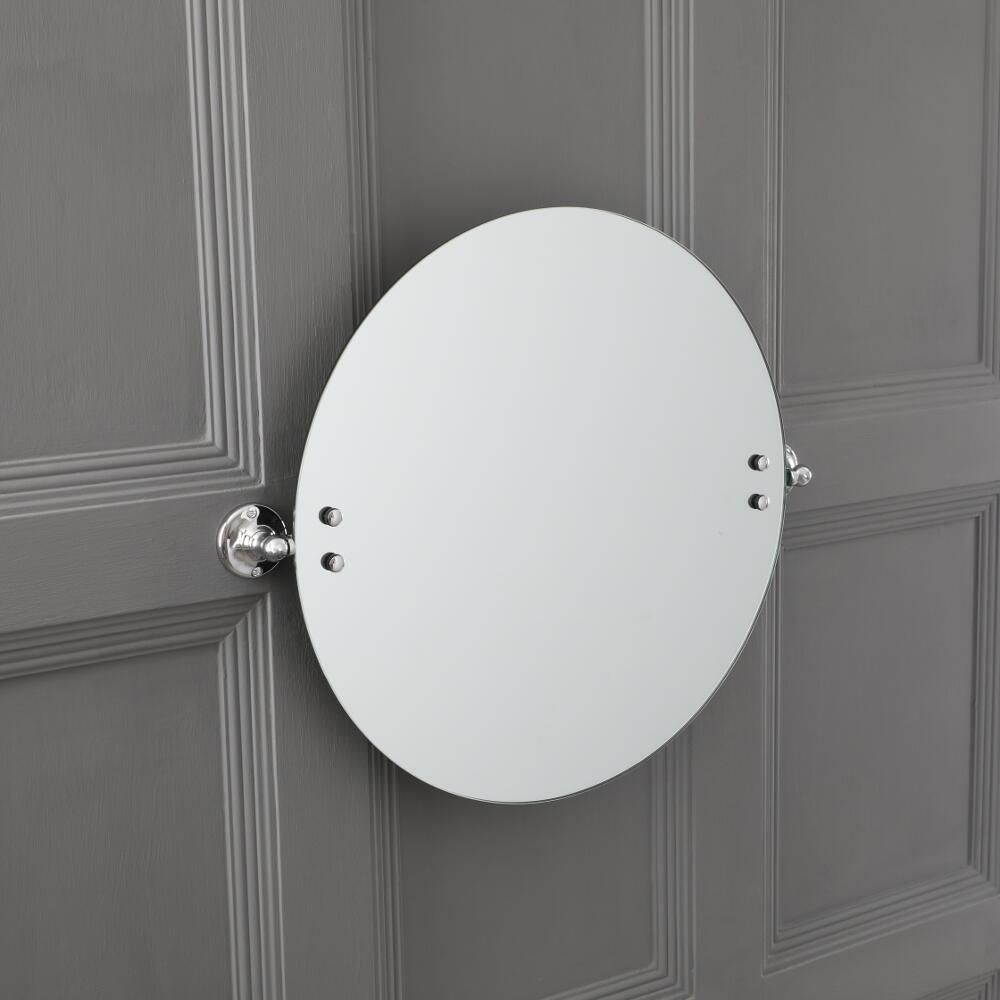 Miroir Mural Vintage Années 70 – Deux Teintes Verre Fumé Et Miroir – 83x61cm