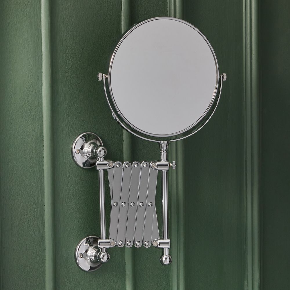 Miroir Extensible Miroir De Salle De Bain Extensible - Pivotant 360° - Ventouse Double Face - Sans Perçage Miroir Extensible Mural