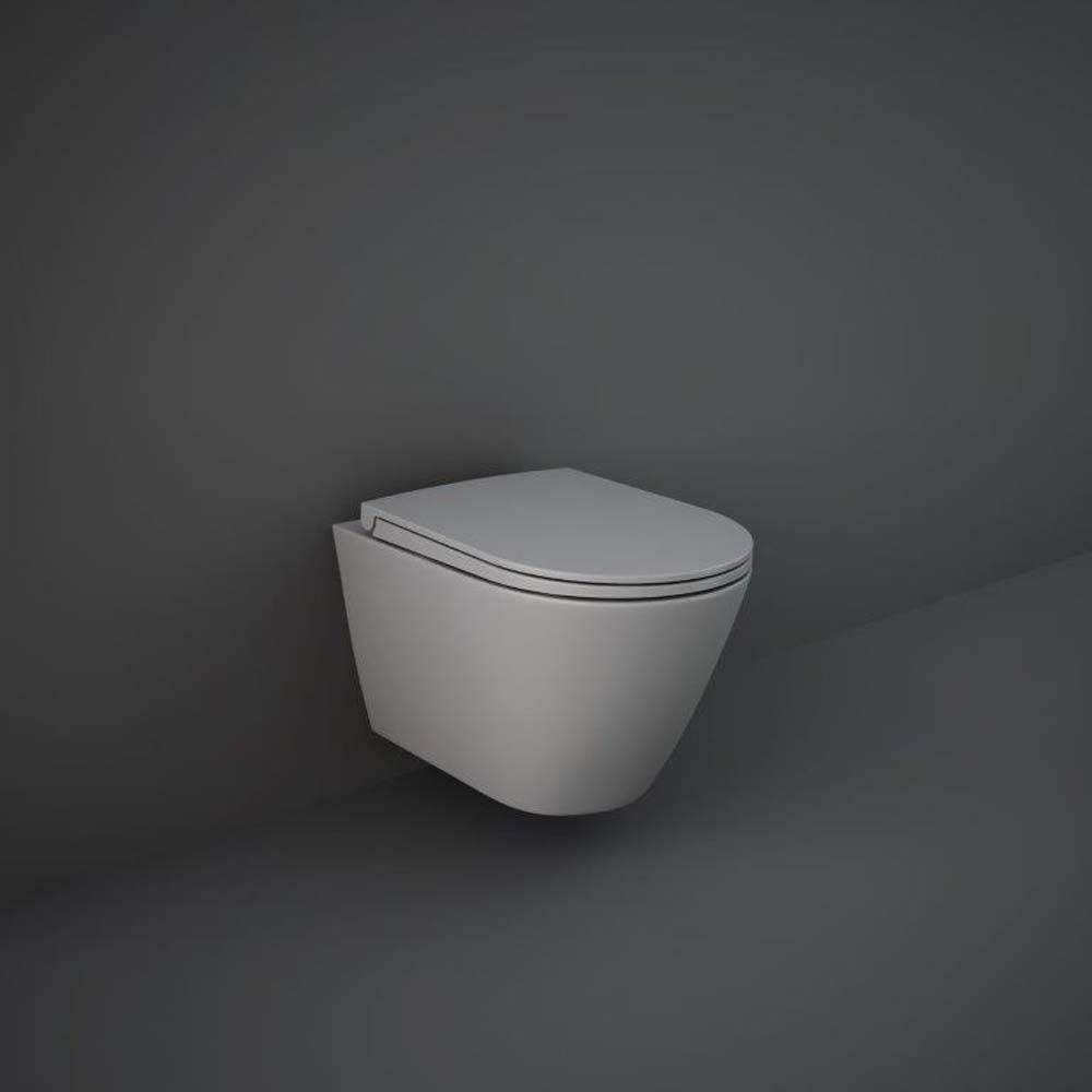 Cuvette WC suspendue moderne avec abattant a fermeture douce Avec bati support mural haut Sans bride Choix de finitions et de plaque de