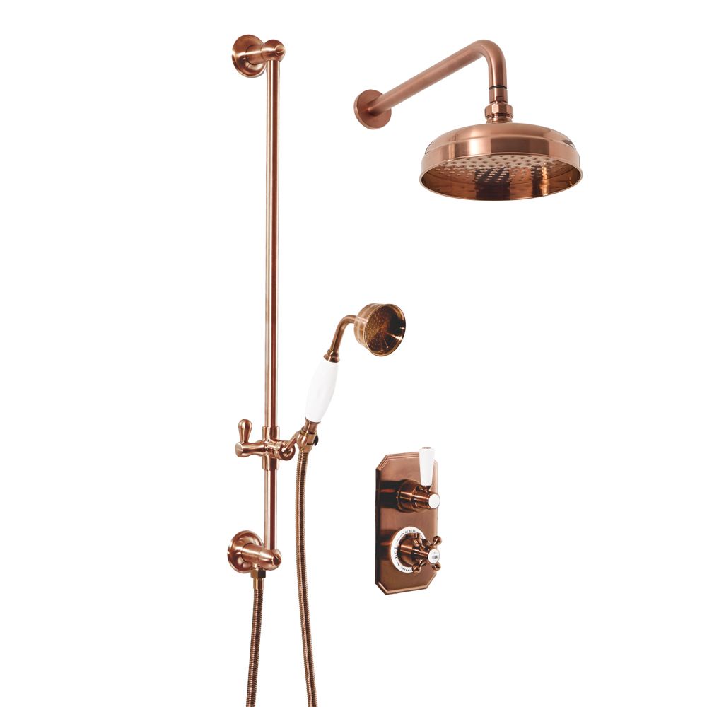 Pommeau De Douche Effet Pluie Vintage En Cuivre - Haute Pression, Jet Large Et Anti-obstruction - Pour Salle De Bain Rétro - 5