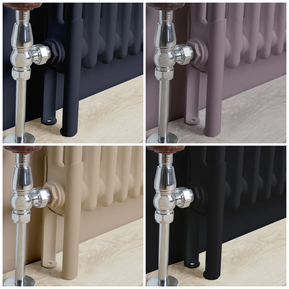 Kit De 2 Pieds Supports Pour Radiateur à Panneaux - Hauteur Ajustable 14 à 21 Cm - Acier Robuste