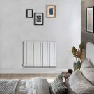 Radiateur design plat électrique horizontal – Blanc – 63,5 cm x 82,6 cm  – Câblé – Sloane – ECOSO par Hudson Reed