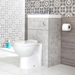 Bidet et cuvette WC suspendus moderne avec abattant à fermeture douce –  Sans bride – Gris mat – RAK Feeling x Hudson Reed