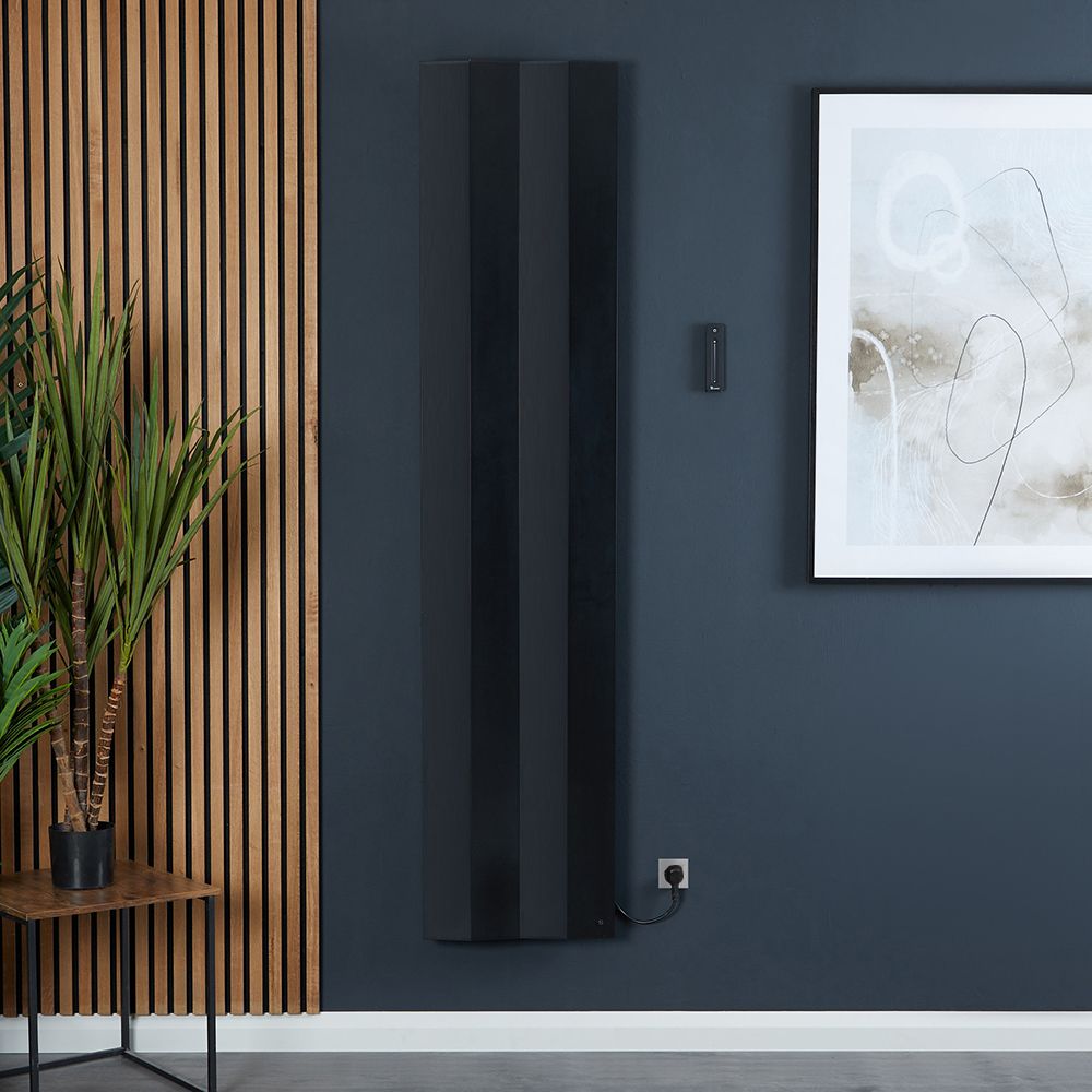 Radiateur électrique design vertical – Aluminium noir – 180 cm x 40 cm –  Notus V Electric