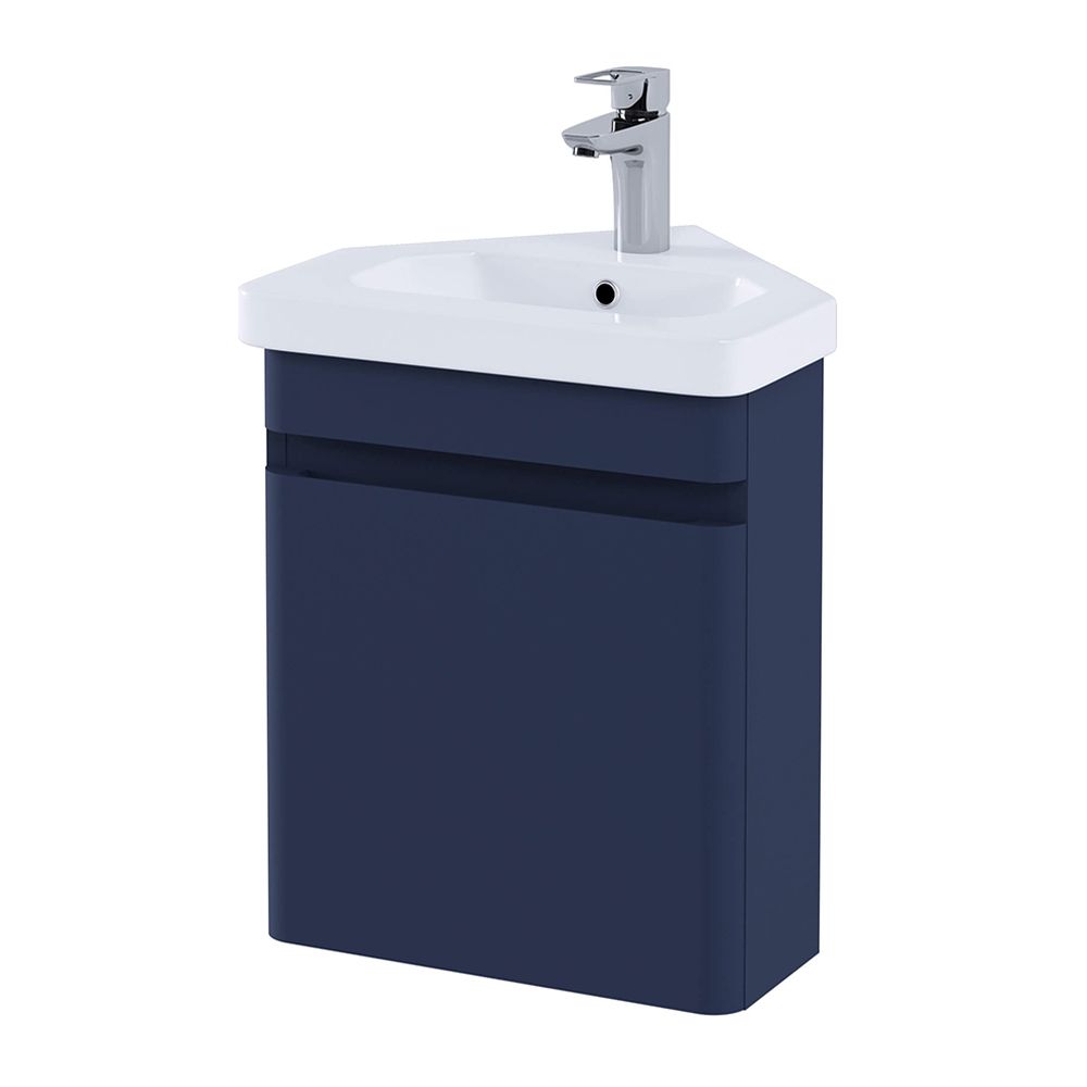 Meuble lave-mains pour wc bleu nuit de qualité avec robinet eau