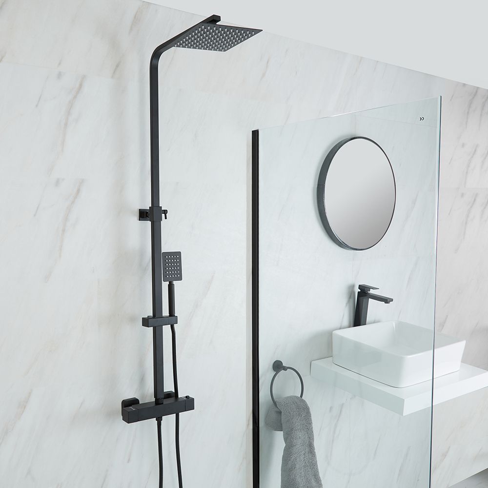 Robinet de lavabo moderne avec douchette pour salle de bains, noir