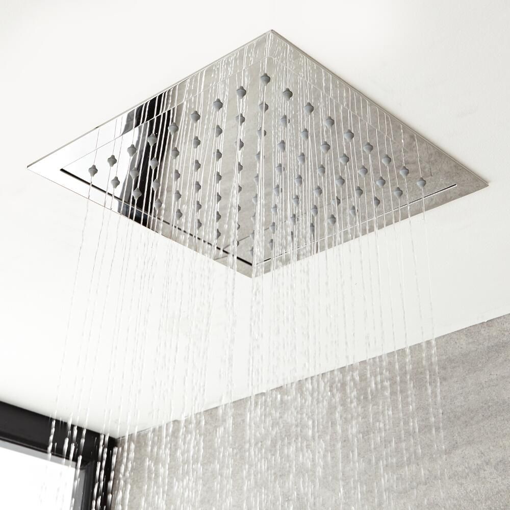 Pommeau de douche encastrable au plafond - LOFT & BATH - KRAMER -  rectangulaire