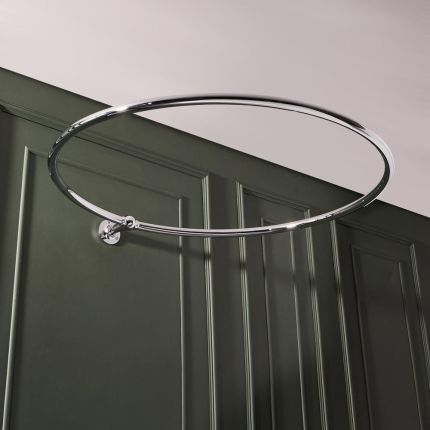 Tringle à rideau de douche rétro – Ronde – Chromé – Elizabeth