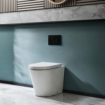 Cuvette WC ronde à poser avec abattant à fermeture douce – Blanc – Alswear