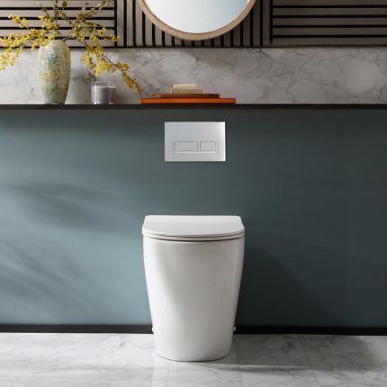 Cuvette WC à poser - Avec abattant à fermeture douce - Brunswick