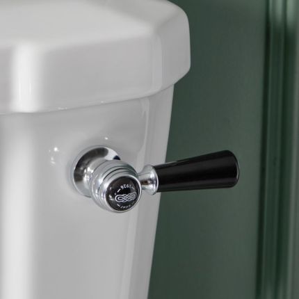 Commande chasse d'eau rétro pour pack WC – Chromé et noir - Elizabeth