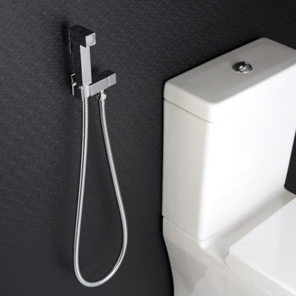 Douchette hygiénique moderne avec support mural – Chromé - Kubix