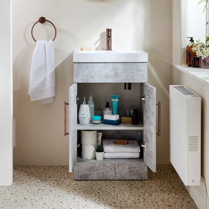 Meuble lave-mains – 50 cm – Avec lavabo – Choix de finitions et de poignées – Cluo