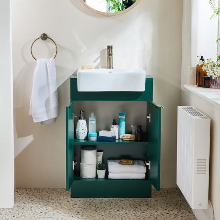 Meuble salle de bain – 55 cm – Avec lavabo – Choix de finitions et de poignées – Cluo