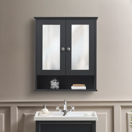 Hudson Reed Thornton - Armoire de toilette rétro à miroir - 65cm x 75cm - Choix de Finitions et de Poignées