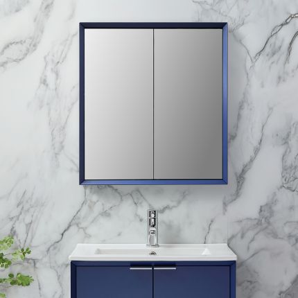 Hudson Reed Edge - Armoire à miroir moderne - 60 cm x 65 cm - Finition au choix