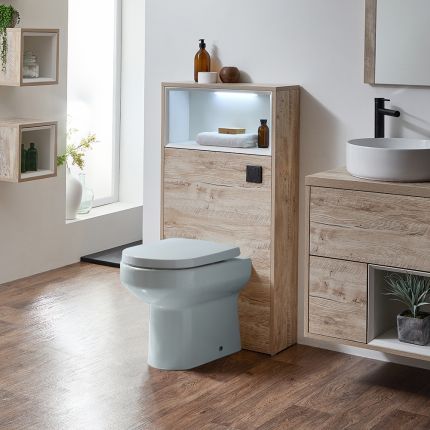 Meuble WC – Avec cuvette à poser Covelly – 60 cm – Choix de finitions et de lumières LED – Hoxton