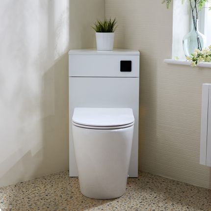 Meuble WC d’angle – Avec cuvette à poser Brunswick – Choix de finitions – Cluo