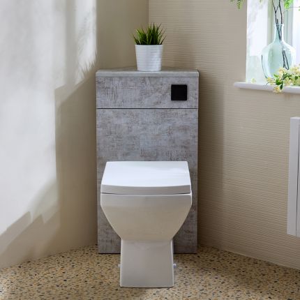Meuble WC d’angle – Avec cuvette à poser Halwell – Choix de finitions – Cluo