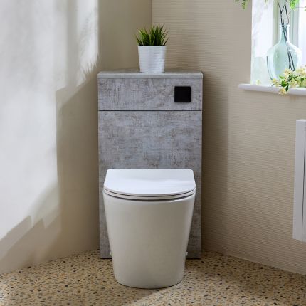 Meuble WC d’angle – Avec cuvette à poser Colby – Choix de finitions – Cluo