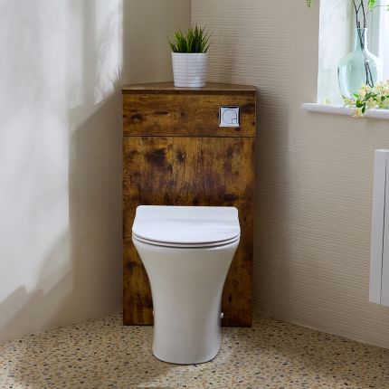 Meuble WC d’angle – Avec cuvette à poser Marbury – Choix de finitions – Cluo