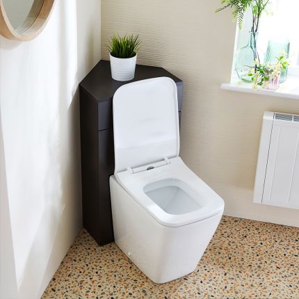 Meuble WC d’angle avec cuvette à poser Milton – Choix de finitions – Cluo