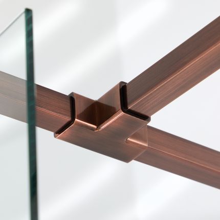 Support de douche carré – Pièce en T – Cuivre - Eris