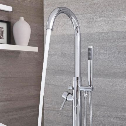 Mitigeur baignoire douche îlot avec douchette – Chromé - Como