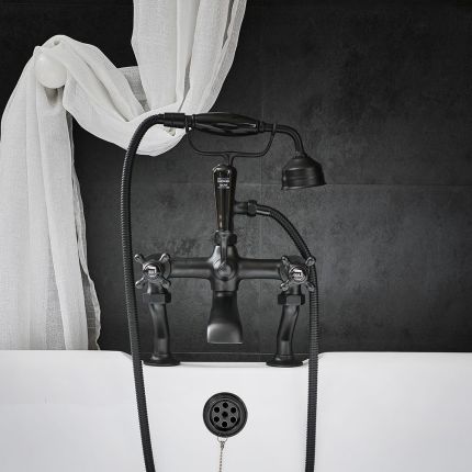 Mélangeur bain douche rétro - Commandes en croisillon - Choix de finitions - Elizabeth