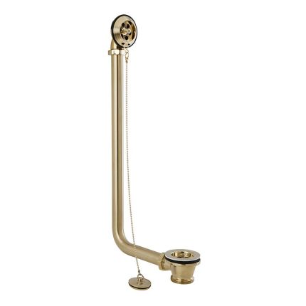 Bonde à chaînette pour baignoire îlot – Or satiné - Elizabeth