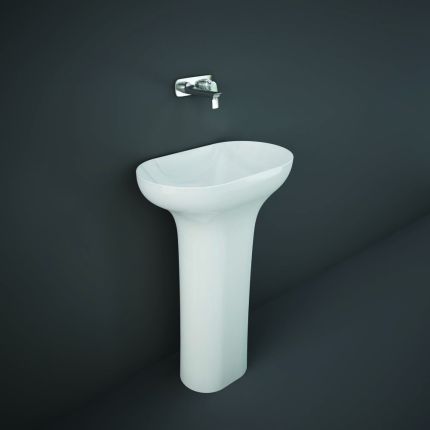 Lavabo totem moderne – Blanc brillant – 60 cm x 35 cm – RAK Des x Hudson Reed