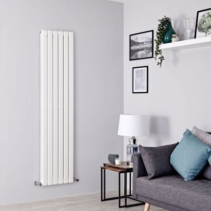 Radiateur design vertical à panneau plat – Double rang – Choix de finitions et de tailles – Delta