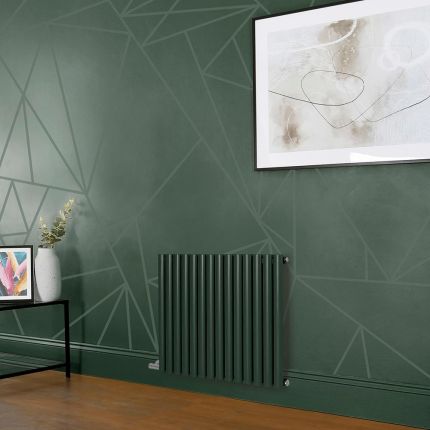Radiateur électrique design horizontal - Vert (Evergreen) - Choix de largeur, thermostat et cache-câble - Vitality