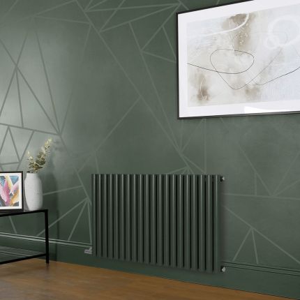 Radiateur électrique design horizontal - Vert (Evergreen) - Choix de largeur, thermostat et cache-câble - Vitality