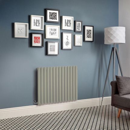 Radiateur électrique design horizontal - Vert (Sage Leaf Green) - Choix de largeur, thermostat et cache-câble - Vitality