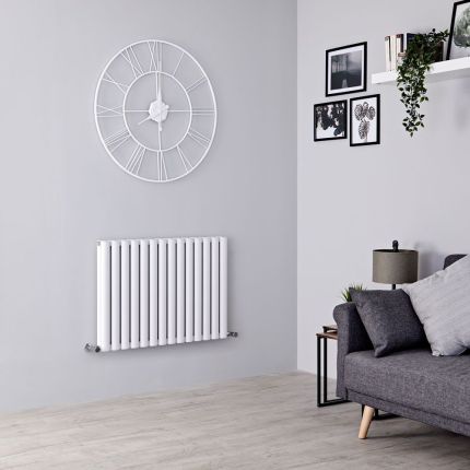 Radiateur design horizontal aluminium – 60 cm – Blanc – Choix de largeurs - Vitality Air