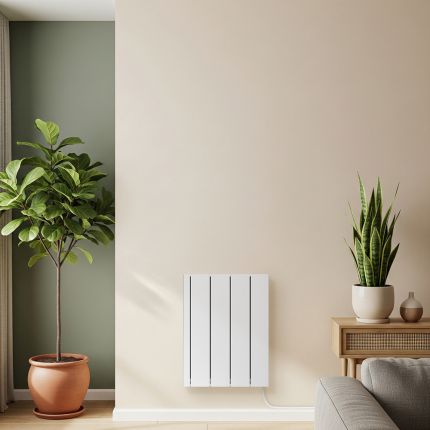 Radiateur à inertie sèche céramique – 56,8 cm – Choix de tailles, de finitions et options d’installation sur prise ou câblée – Leo – ECOSO par Hudson Reed
