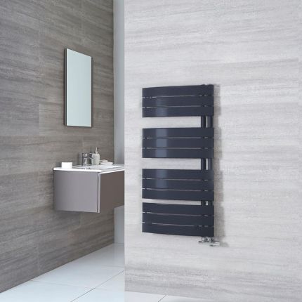 Sèche-serviettes incurvé - Anthracite - 108 cm x 55 cm - Elgin