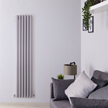 Radiateur design vertical – 35,4 cm – Argenté – Choix de hauteur – Vitality