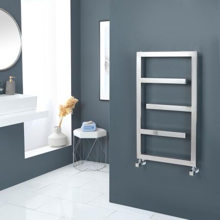 Sèche-serviettes design – Acier poli miroir – 88 cm x 50 cm – Eclipse