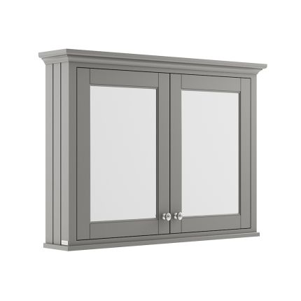 Armoire à miroir rétro – Gris (Storm Grey) – 105 cm x 75 cm - Old London