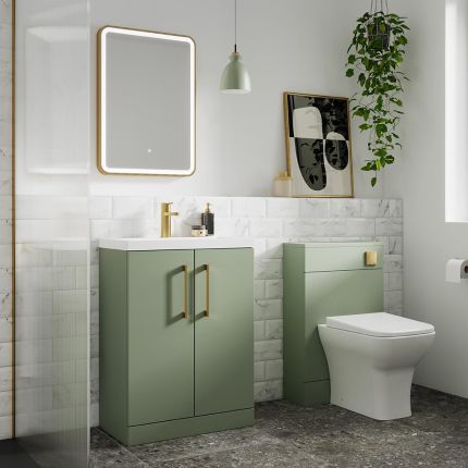 Miroir chauffant éclairé LED – Laiton brossé – 21 watts – 50 cm x 70 cm