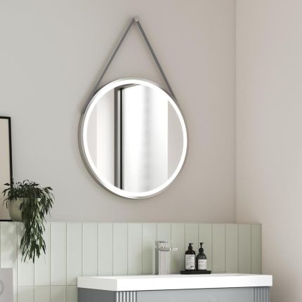 Miroir rond chauffant éclairé LED – Chromé – 21 watts – 60 cm