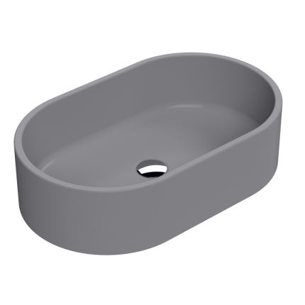 Vasque ovale moderne – Gris mat – 56,5 cm x 35 cm – Non pré-percée