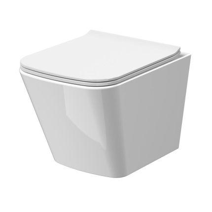 Cuvette WC moderne murale – Avec abattant à fermeture douce – Hudson Reed