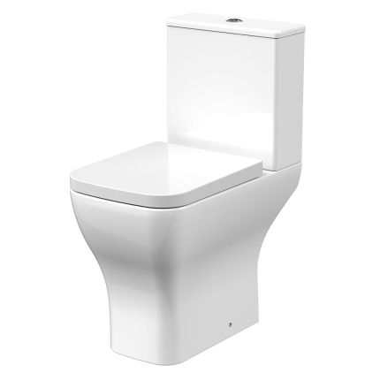 Pack WC à poser moderne à hauteur confortable – Avec abattant à fermeture douce – Hudson Reed