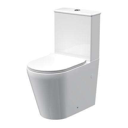 Pack WC à poser moderne rond – Avec abattant à fermeture douce – Hudson Reed