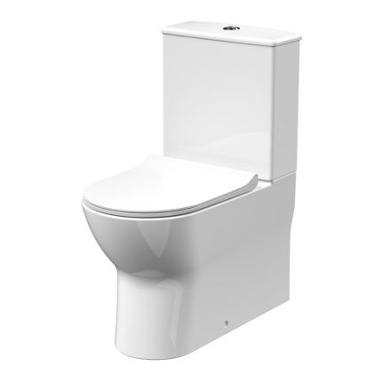 Pack WC à poser moderne rond – Avec abattant à fermeture douce – Hudson Reed