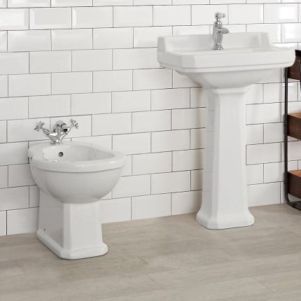 Bidet à poser rétro – Blanc – 40,5 cm x 39 cm - Richmond