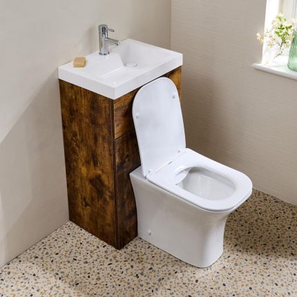 Meuble WC avec lavabo – Avec cuvette Avenham – 50 cm x 89 cm – Choix de finitions – Cluo